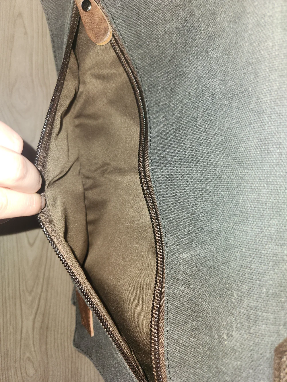 Gray Canvas Messenger Bag for Men - Casual Everyday Work Bag